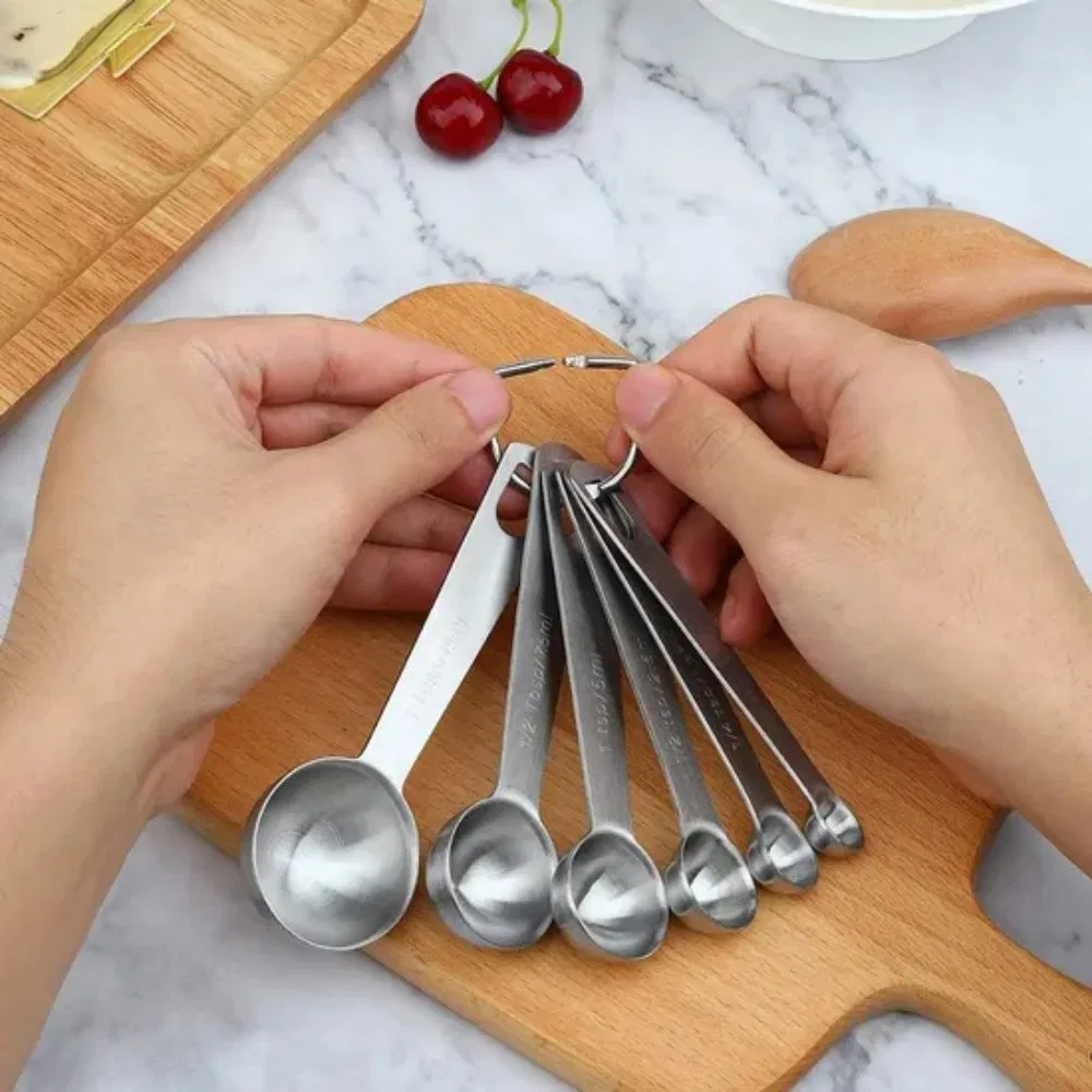Best Metal Measuring Teaspoons Stainless Steel Measuring Spoons Hard Set of 6 (0.6ml, 1.25ml, 2.5ml, 5ml, 7.5ml, 15ml) Kw0010_1