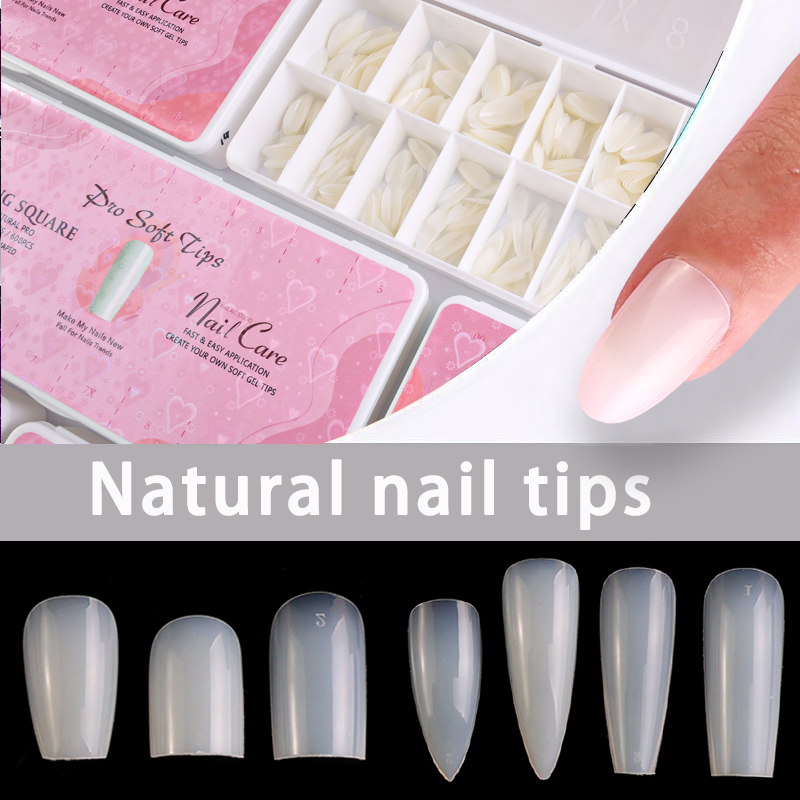 Private Label Press on Nails Acrylic Nature Short Almond Half Matte Fake Nail Tips for Beauty