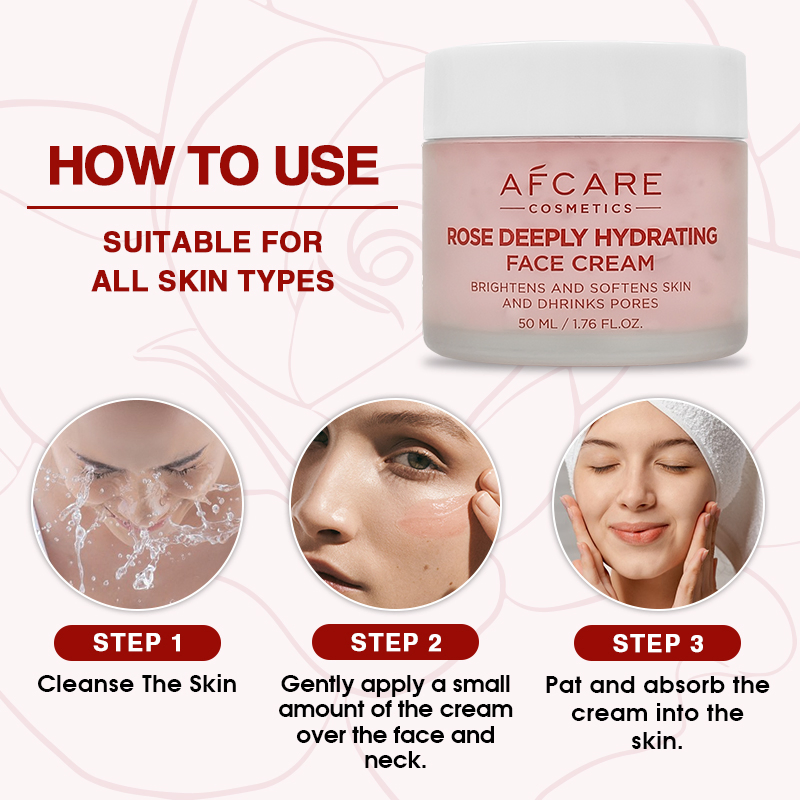 Private Label Beauty Products Skin Care Shrink Pores Rose Moisturizing Face Cream