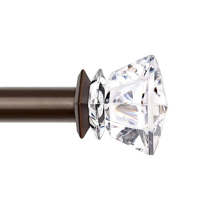 Curtain Rod Pole Set Living Room Bracket and Finials Curtain Rail Wall Mounted Iron Aluminium Curtains Rods