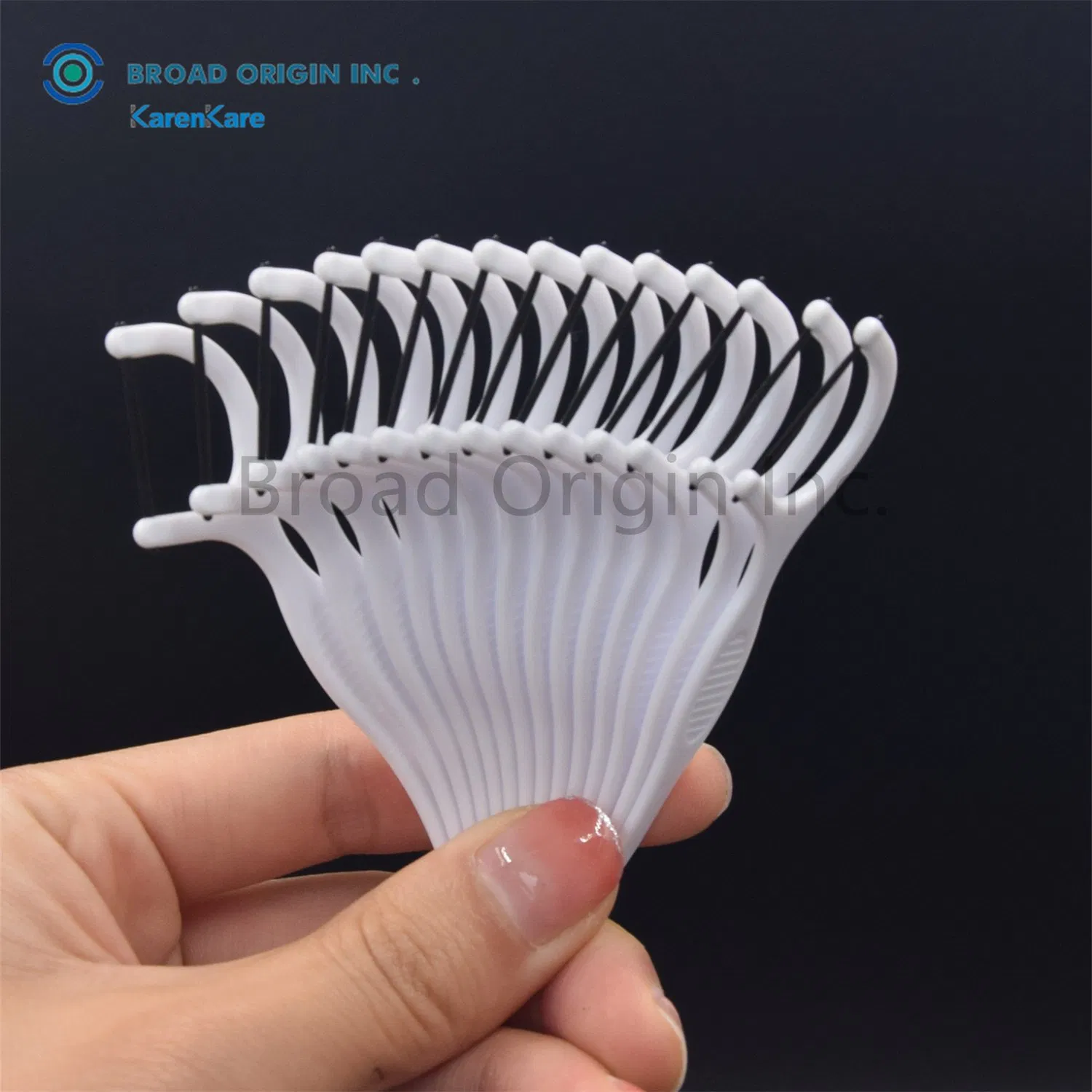 Hot Sales Cleaning Teeth Black Nylon F-Type Dental Floss Pick