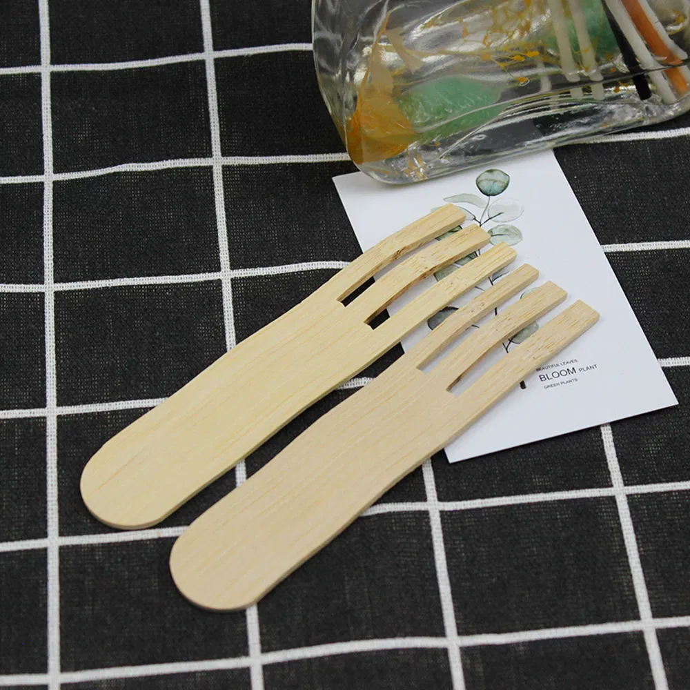 Wholesale 115 mm Biodegradable Disposable Cutlery Bamboo Cake Fork