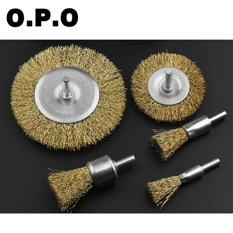 Hot Selling Coarse Brass Wire Wheel Brush with 1/4-Inch Hex Shank for Drill