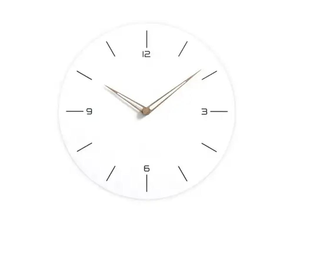 Modern Brief Style Creative School Decorative Silent Sweep White Circle Wall Clock