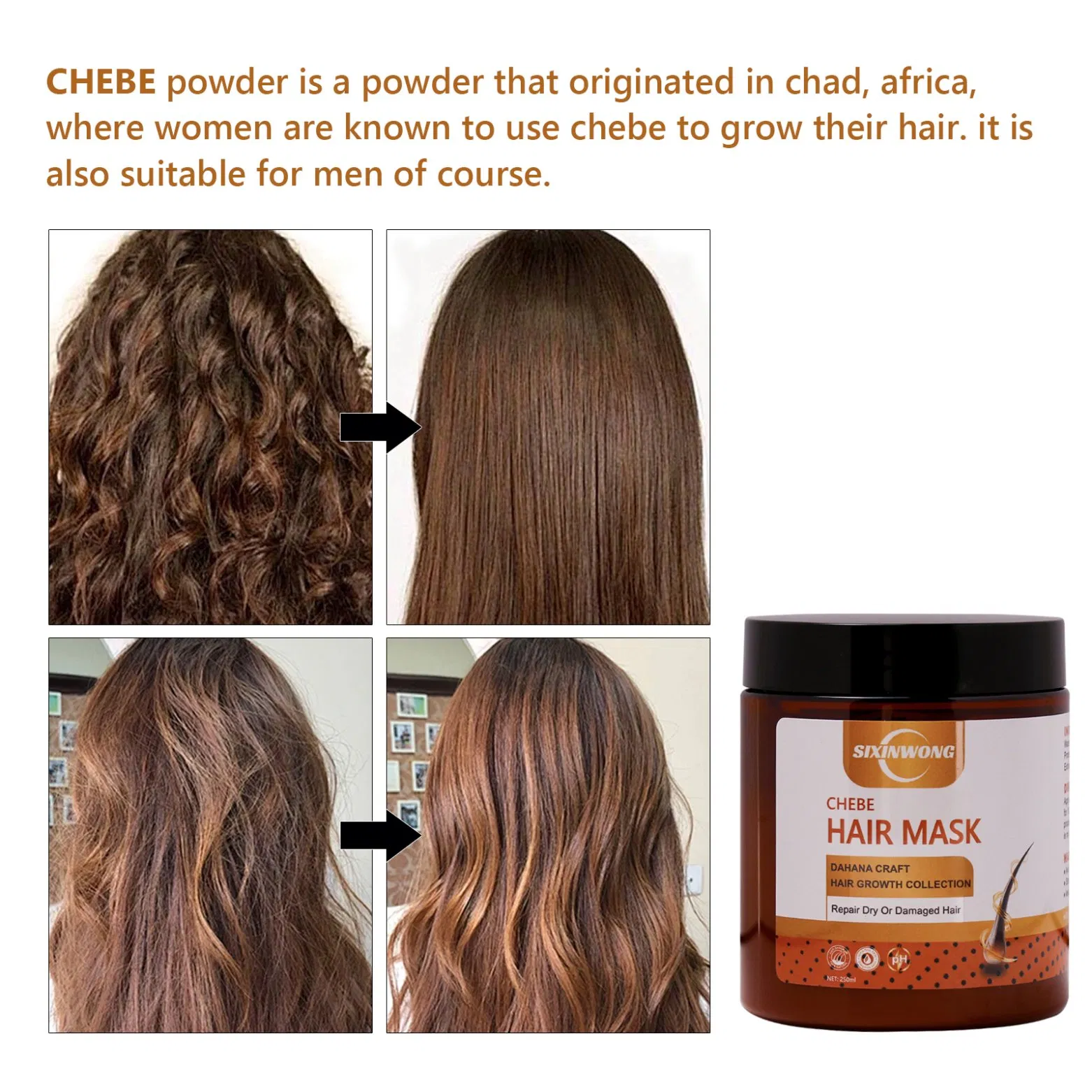 Beauty Cosmetics Skin Care Repair Replenish Hair Moisture Chebe Hair Care Mask