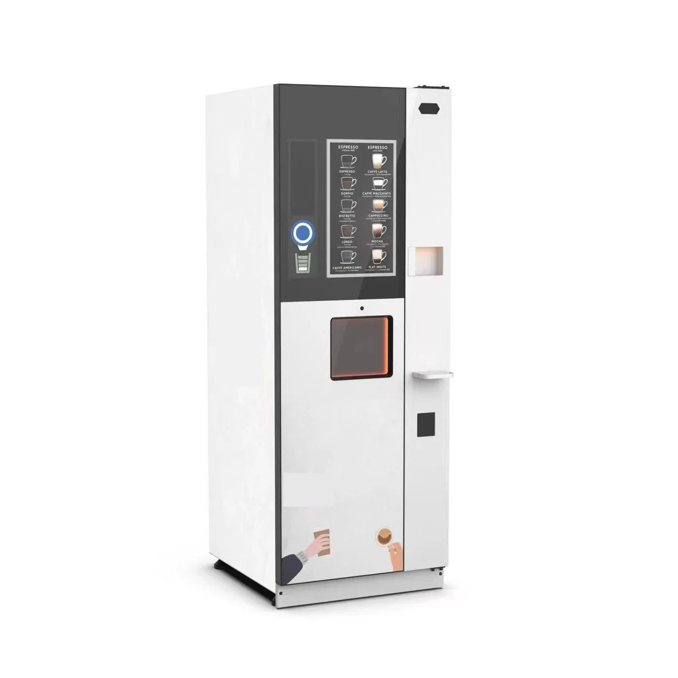 Intelligent Bean to Cup Coffee Vending Machine with Refrigeration and Heating