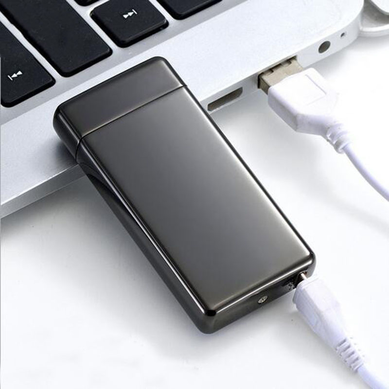 High Class Metal Electronic Rechargeable Lighter, Flameless Plasma Cigar Lighter, Double Arc USB Lighter for Men