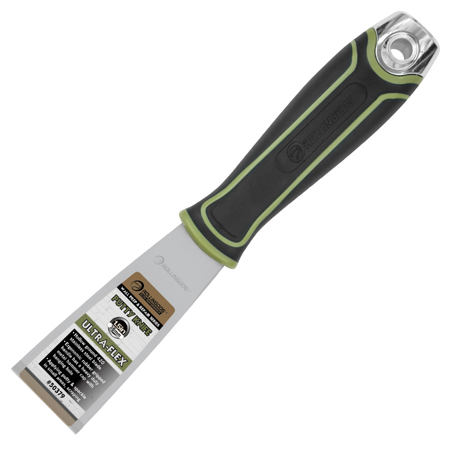 Rolingdog-Elite 50379 Stainless Steel 1.5 Inch Putty Knife Ultra -Flex