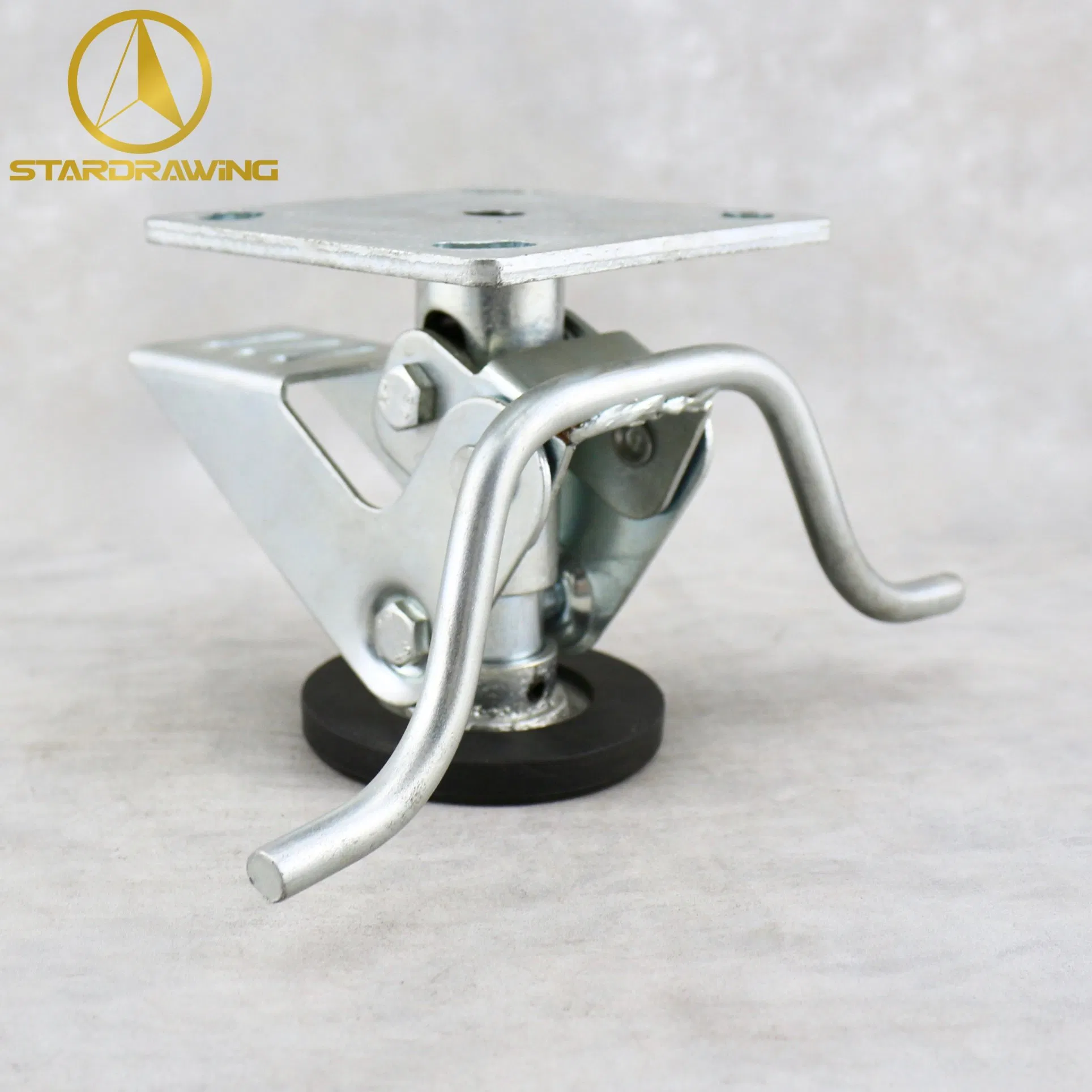 Stardrawing 4/5/6/8 Inch Caster Floor Truck Lock with Rubber Foot Kick Bar