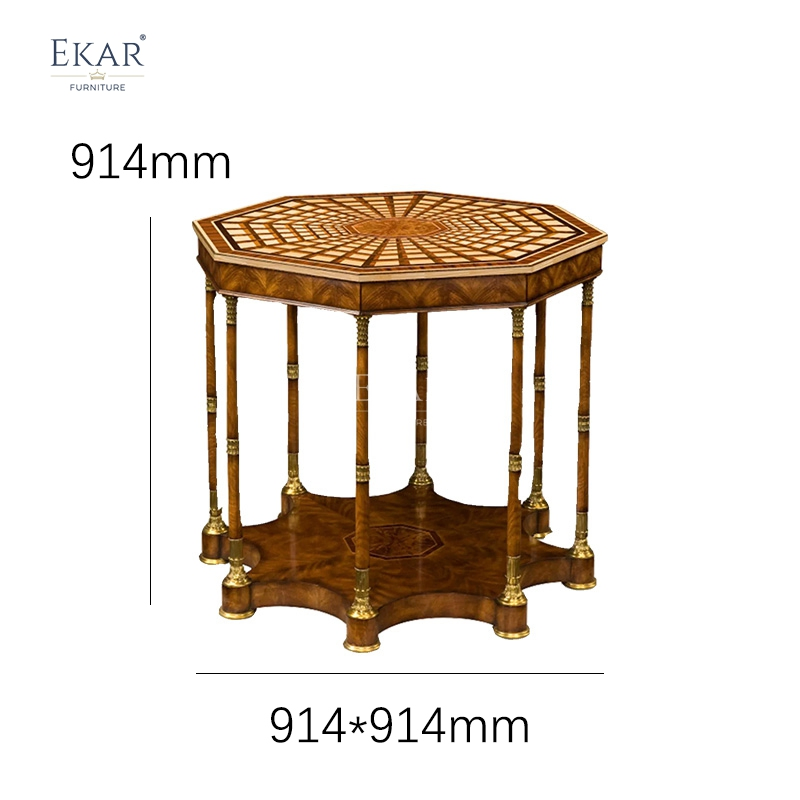 Ekar St. James Luxury Pedestal Stand Hand-Inlaid British Style Lobby Table