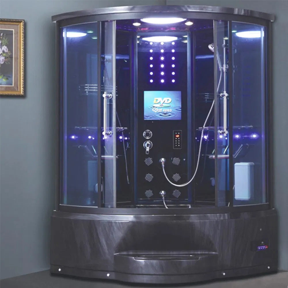 Modern Aluminum Alloy Frame Shower Enclosure Fashion Black Steam Room