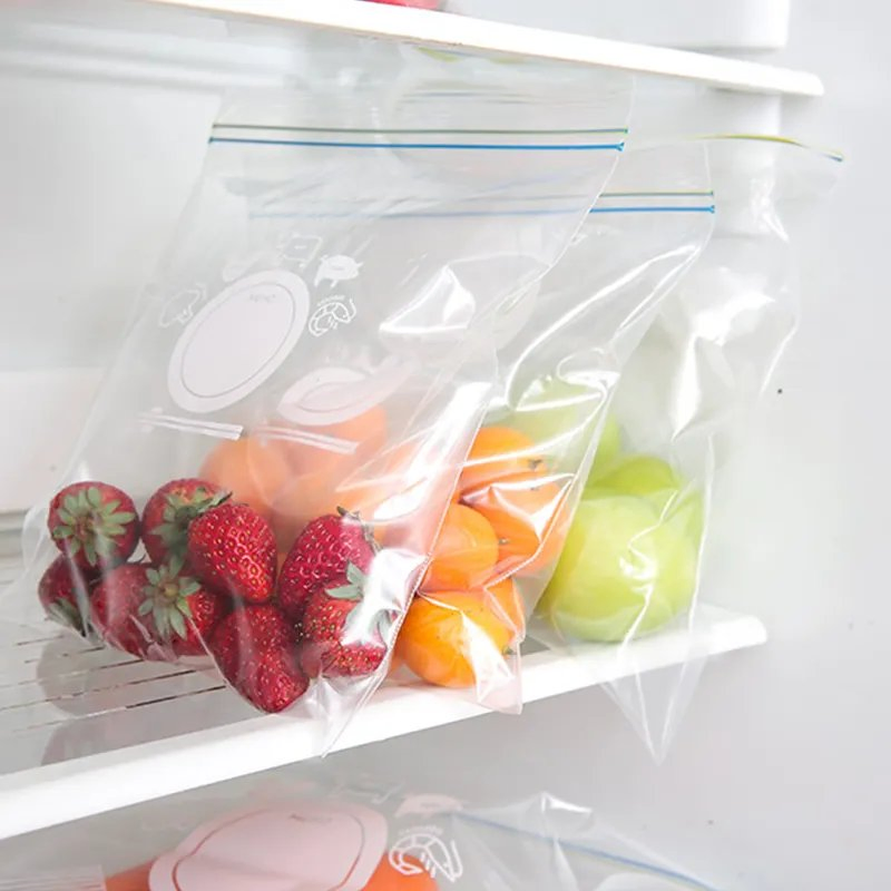 Leakproof Label Bags Sealable Kitchen Refrigerator Food Storage