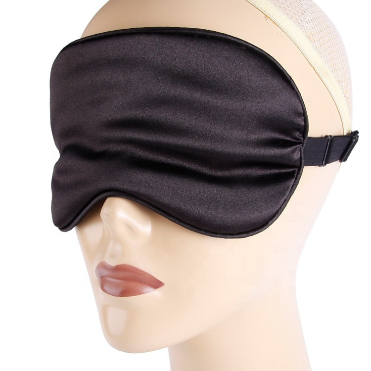 Hot Sale Custom Logo Printed 100% Light Blocking Silk Sleep Eye Mask