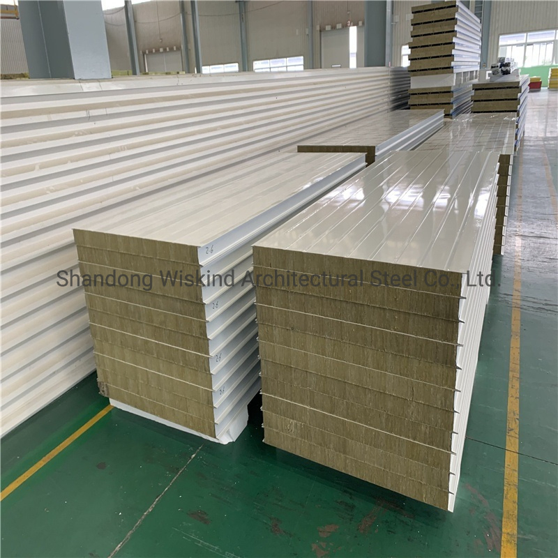 Building Material High-Density Rockwool Insulated Metal Panel for Roof/Wall Cladding System