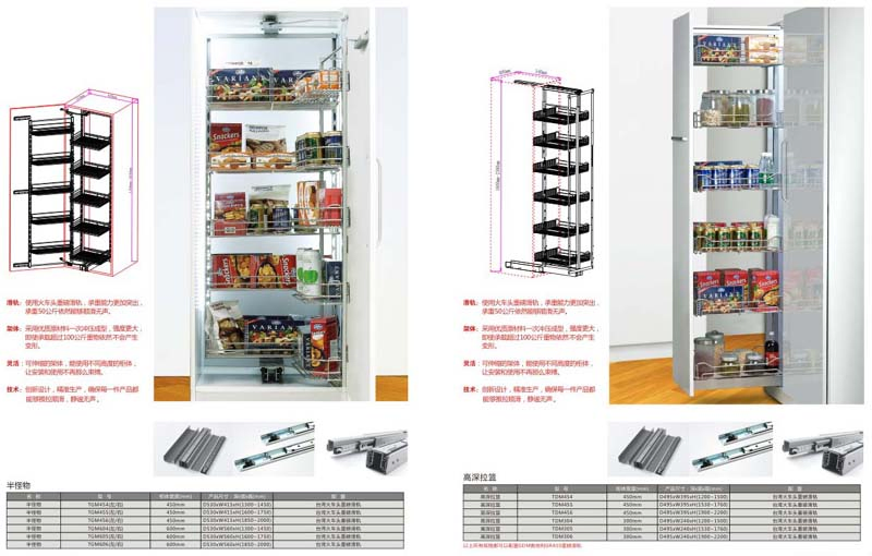 Multi-Function High Pull Basket for Different Sizes of Kitchen