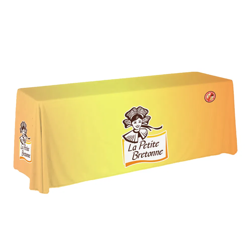 Custom Print 5FT 6FT 8FT Stretch Table Cover Fitted Draped Logo Trade Show Tablecloths Throw Runner Table Cloths