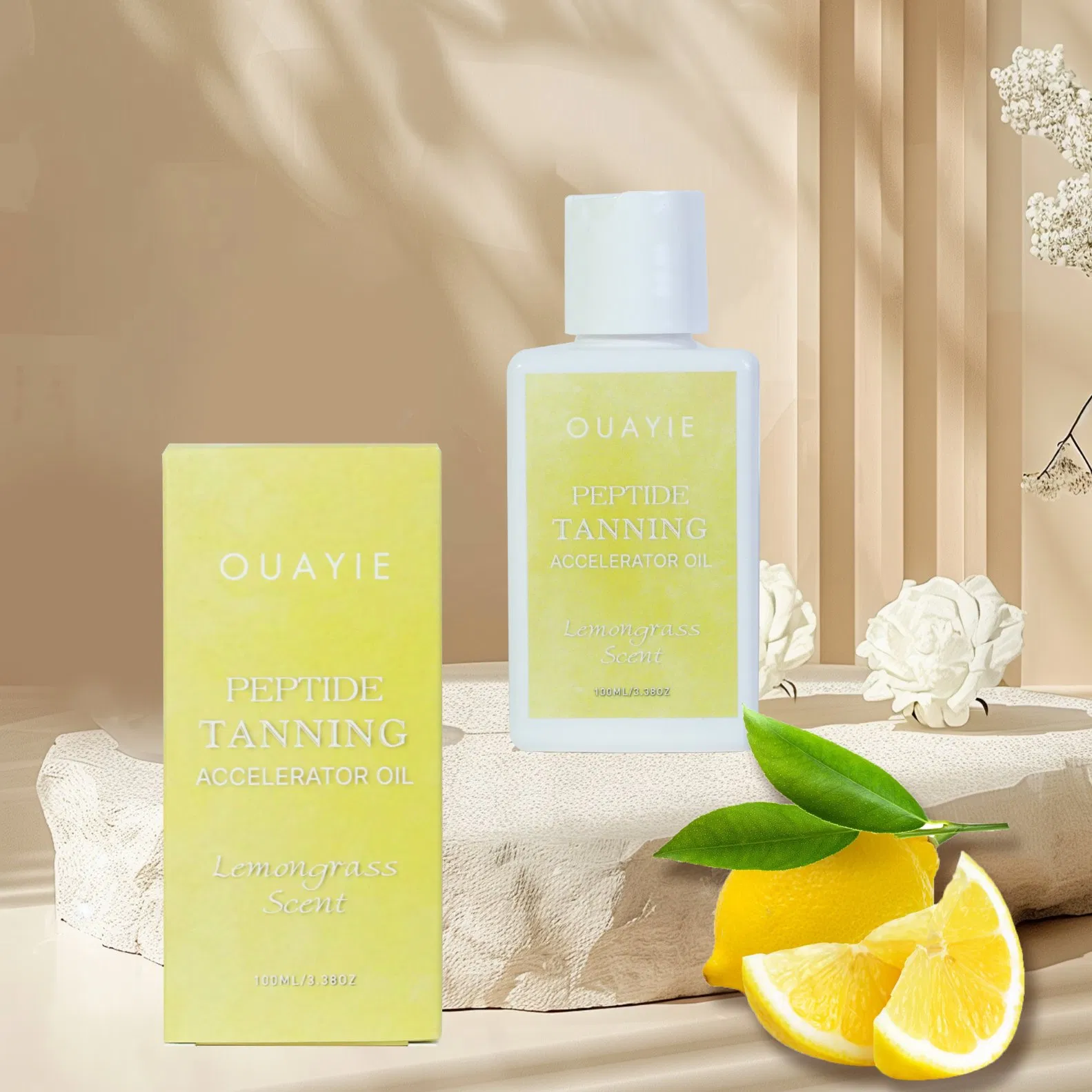 Beauty Cosmetics Natural Body Oil All Skin Types Lemongrass Body Tanning Oil