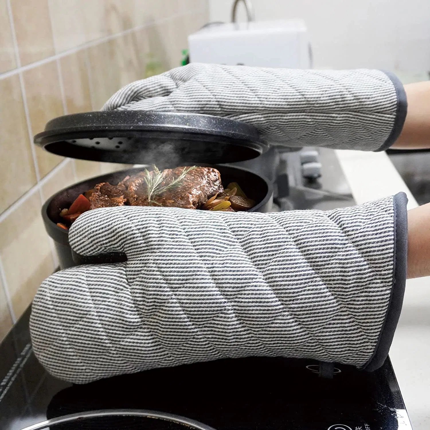 Cooking Baking Barbecue Microwave Washable Pot Holders Mittens