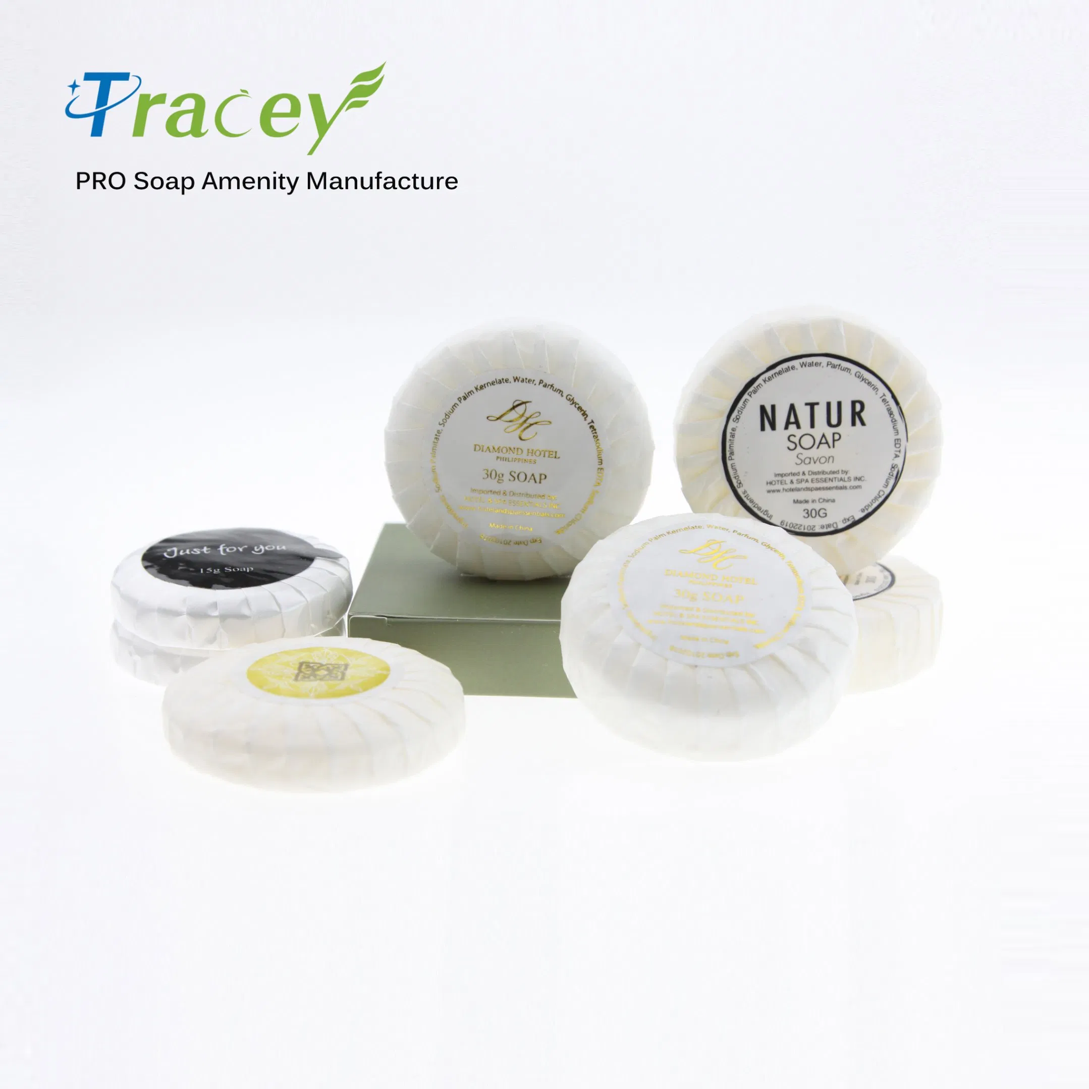 5 Star Hotel Travel Natural Soap Bar Hotel Amenities Bath Body Soap Bar Round with Label