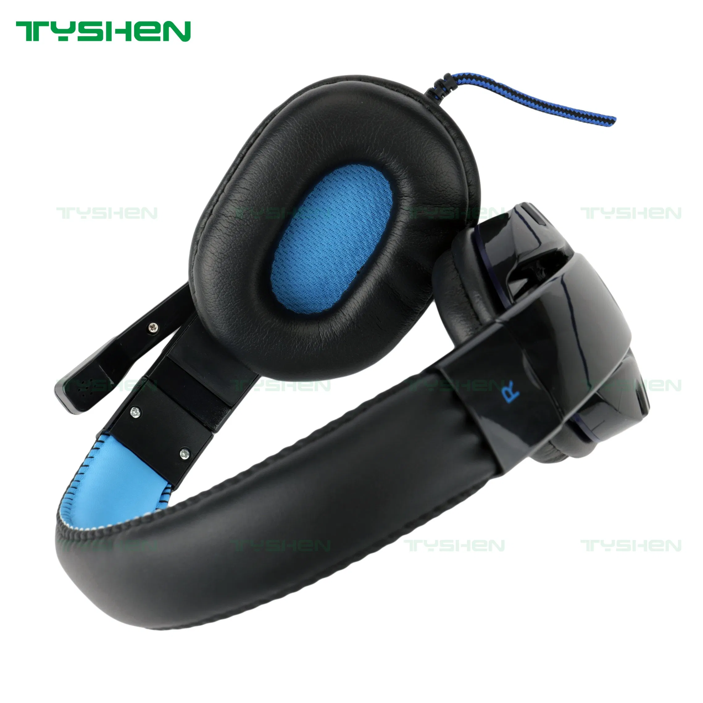 Computer Gaming Headset, with LED, Black&Blue Color, Blue LED
