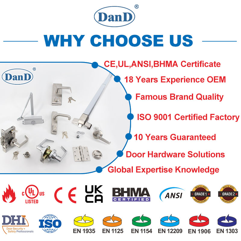 CE Golden Fire Rated Security Mortise Lock Hinge ANSI Door Closer Barn Handle UL Panic Bar Furniture Construction Building Brass Glass Shower Window-Hardware
