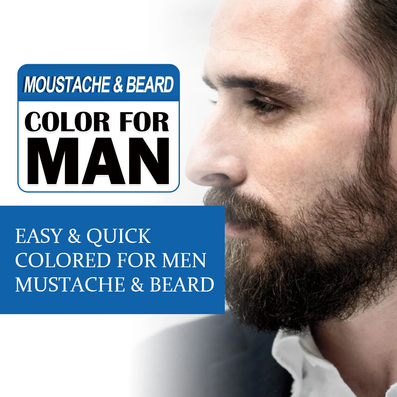 Hot-Selling Instant Mustache Darkening Sideburns Beard Color Shampoo Enhance Beard Facial Hair Grooming Beard