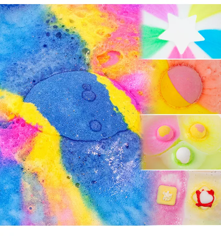Colorful Bath SPA Gift Set Bubble Bath Bomb with Toy for Kids