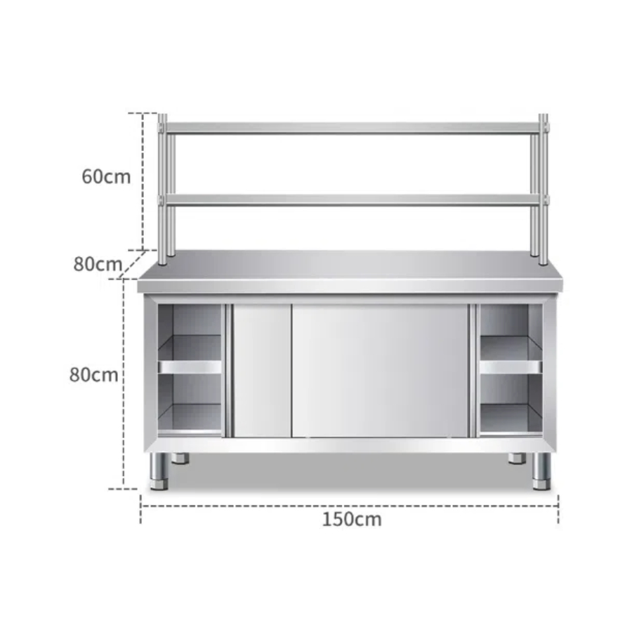 Space Saving Stainless Steel Cupboard with Smart Shelving