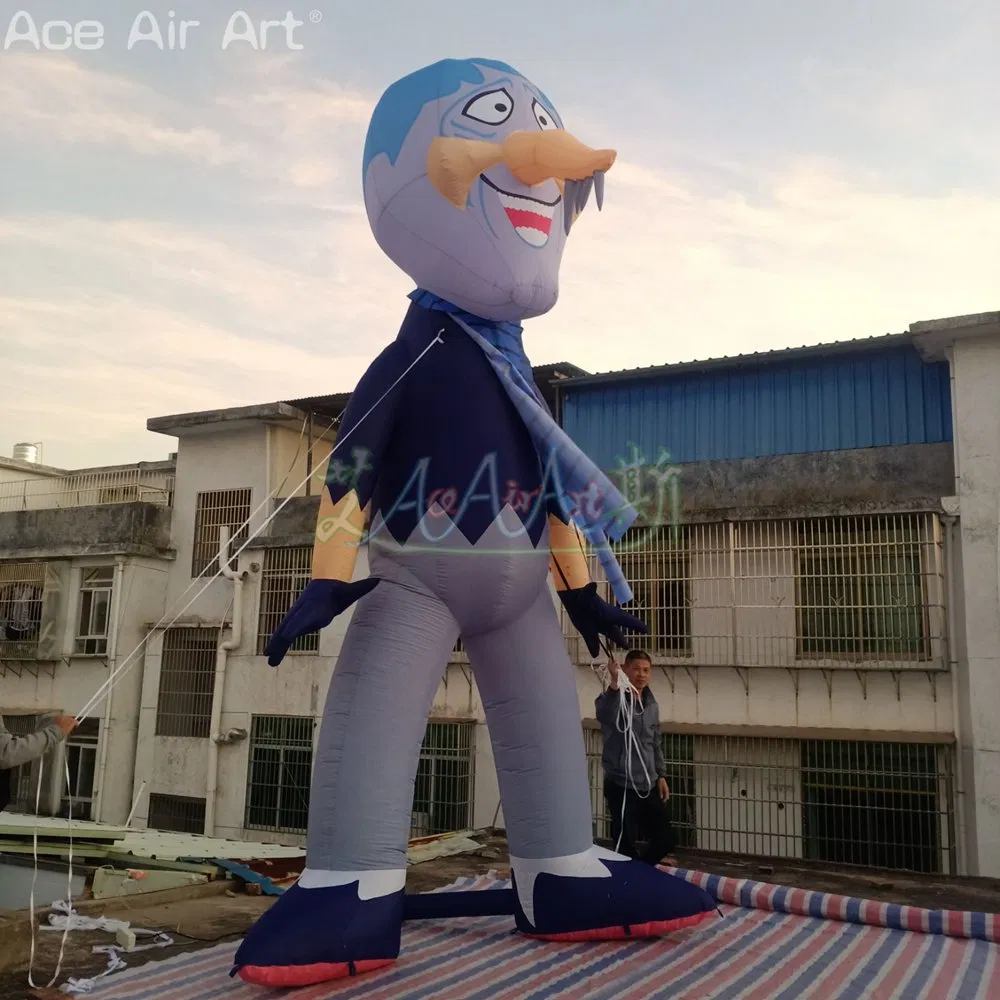 5mh Inflatable Heat Miser Mascot Snow Miser Cartoon with LED Light for Outdoor Decoration or Party
