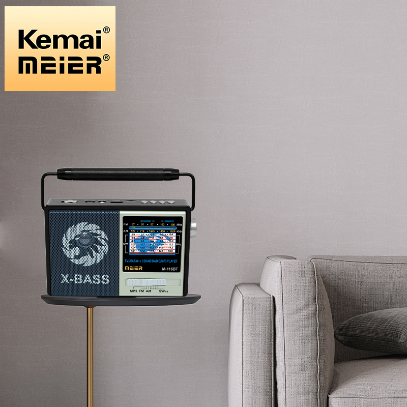 Large Handle Handheld Portable FM Am Sw1-6 Band Radio Antenna Bluetooth Radio with Clear Audio for Home and Outdoors