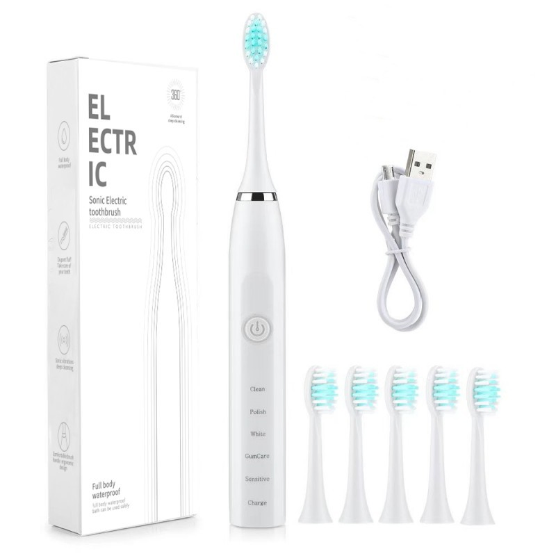 Wireless Fast USB Charging Waterproof Silicone Electric Toothbrush