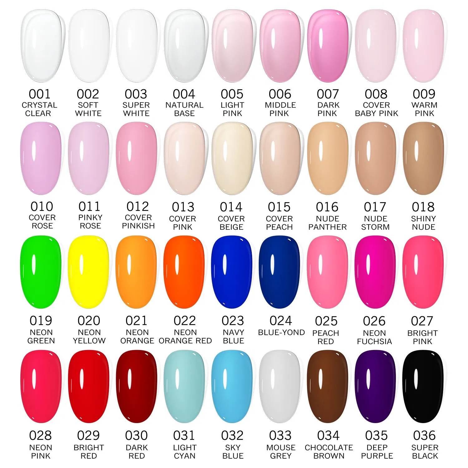 36 Basic Colors Nail Acrylic Powder Kit