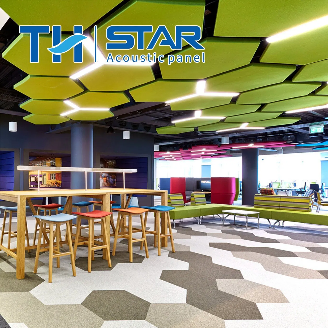 Exagonal 3D Acoustic Panels Soundproofing Decorative Wall Tiles