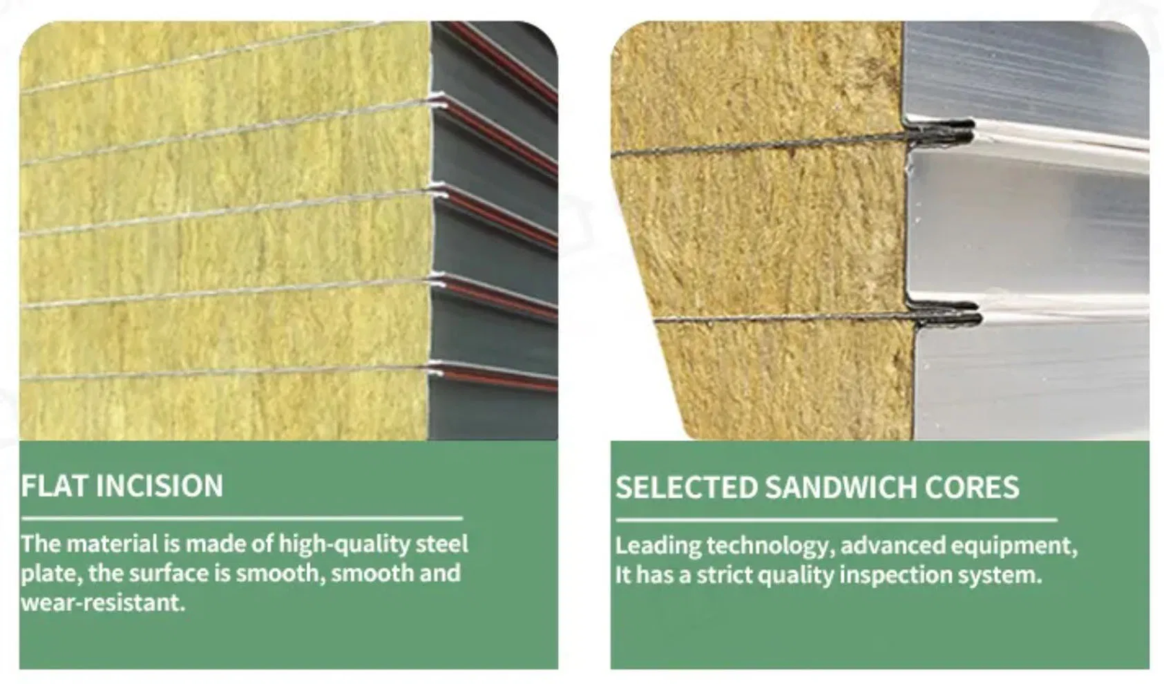 Building Material for Warehouse Good Price Insulated Panels Rock Wool Sandwich Panel