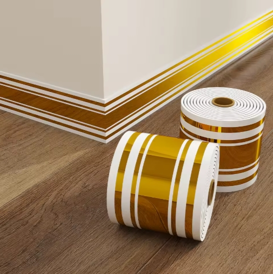 Luxury Home Wall Decoration Self-Adhesive PVC Waistline Skirting Board Wall Sticker