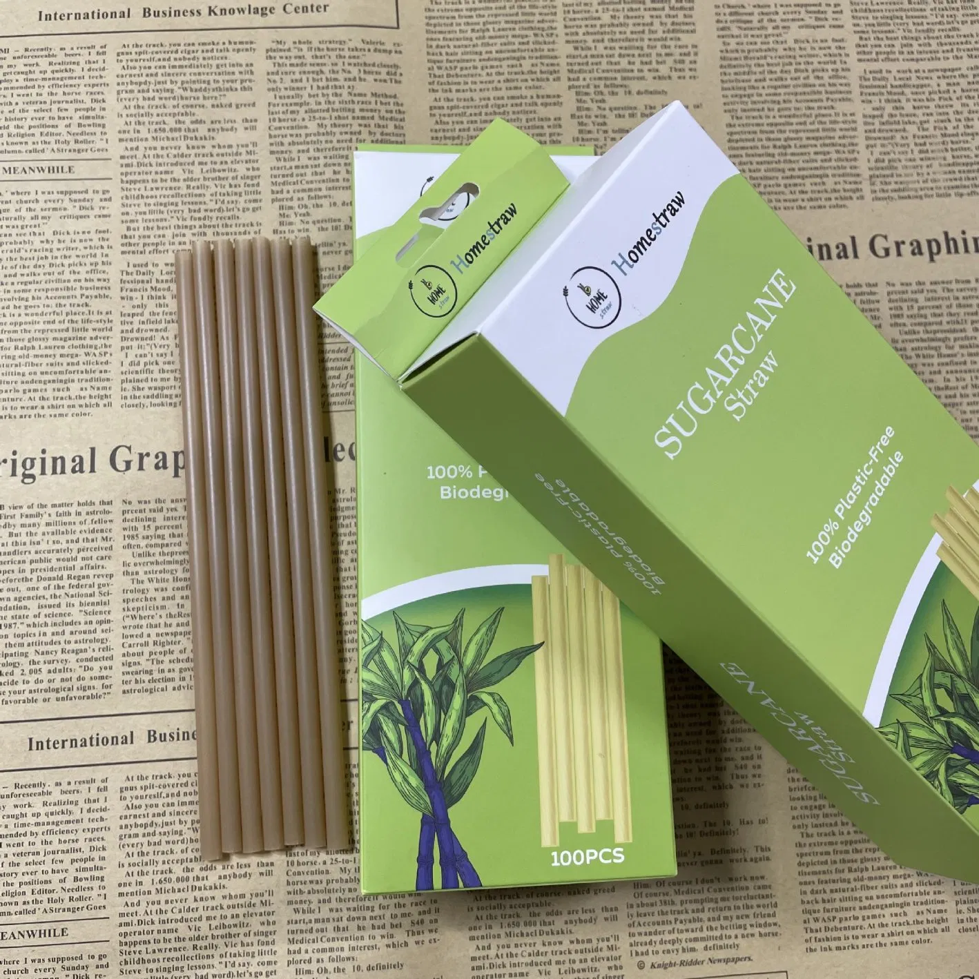 Fully Biodegradable PLA Disposable Drinking Straws Made From Sugarcane Residue and Sucrose-Colored Polylactic Acid Jibenbao Tea Eco-Friendly Drinking Straws