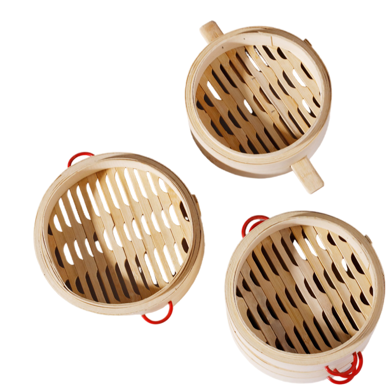 Бамбуковая пароварка малая, 3-х уровневая