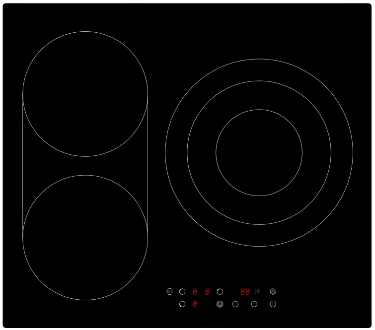 High Power Electric Ceramic Stove Household Kitchen Appliance 3 Burner Infrared Cooker Hob