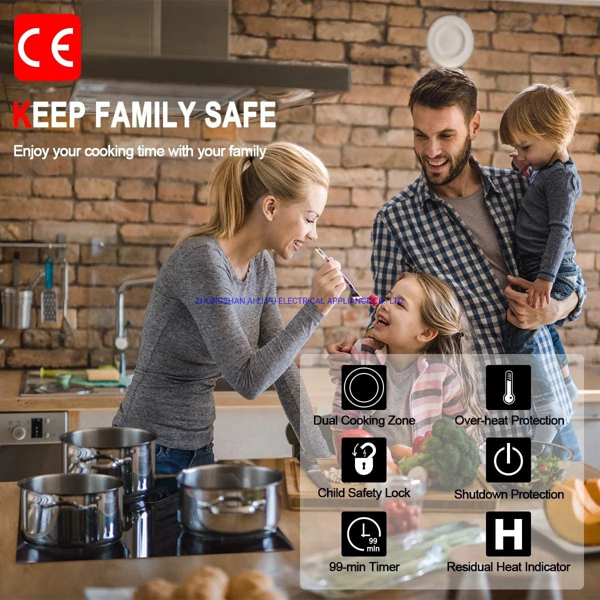 Touch Control Built-in type 2 burner ceramic hob radiant