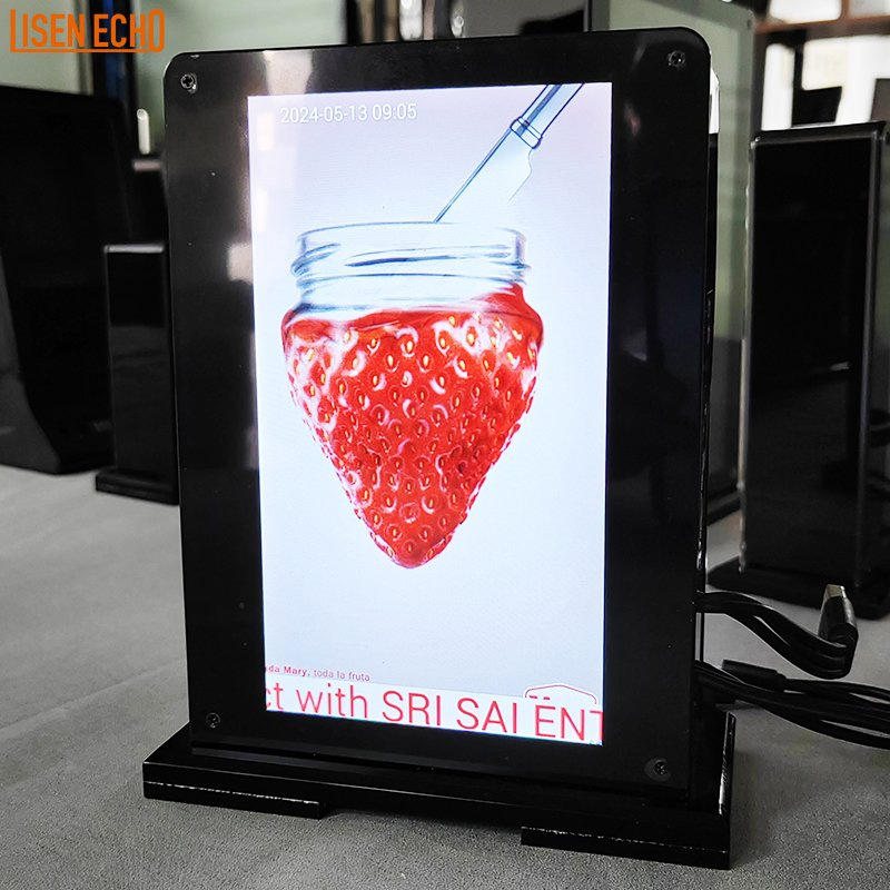 Restaurant Bar Hotel Table Top Desktop Advertising Menu Phone Charger Holder Display with Calling System