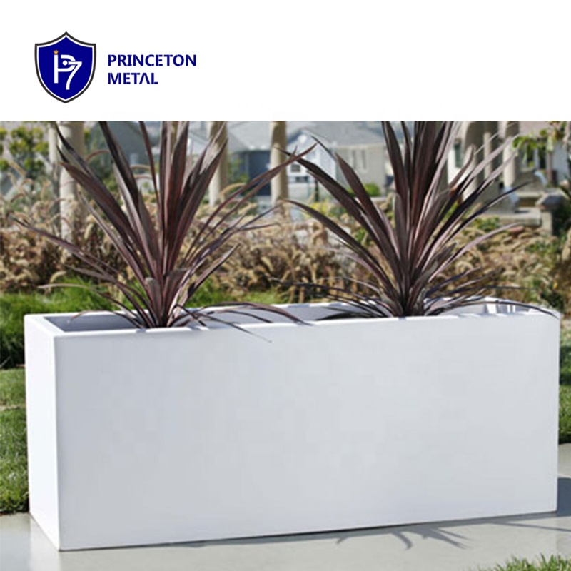 Кашпо алюминиевое квадратное уличное большое