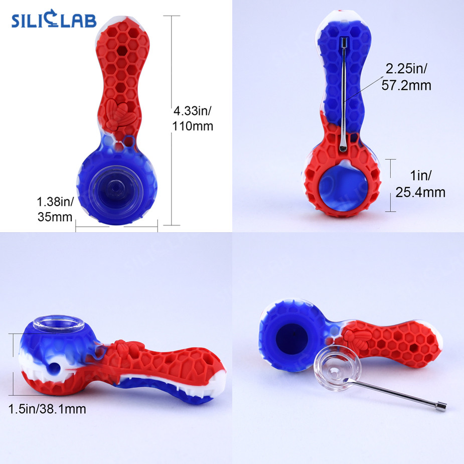 Brand Unbreakable Piece Silicone Straw Pipe with Free Glass Bowl Tobacco Smoking Pipes