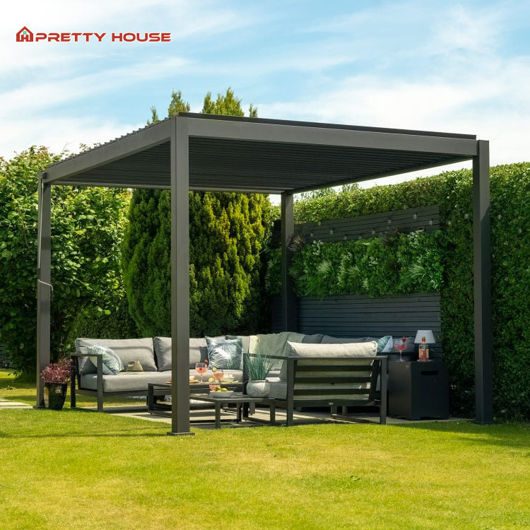 Outdoor Aluminum Pergola Electric Louvered Roof with Remote Control