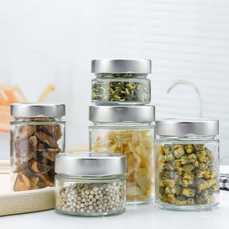 Good Sealing 50ml-1000ml Round Shape Glass Jam Honey Jar with High Lid