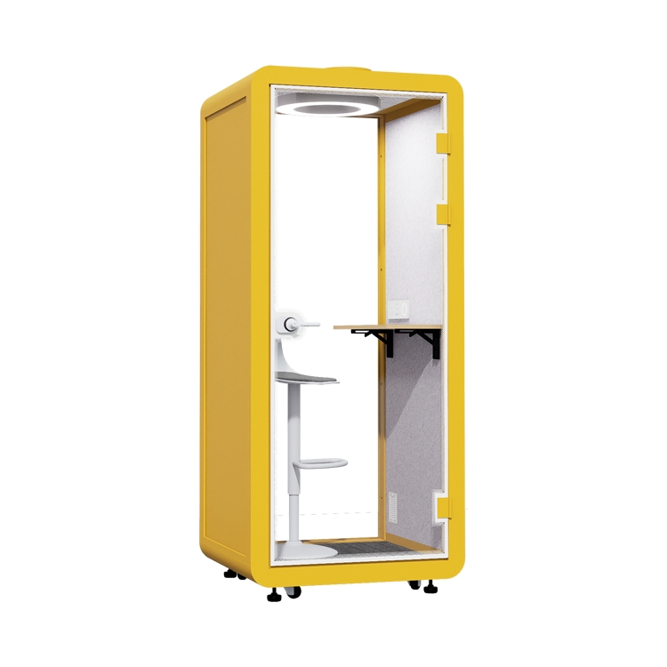 Noise-Canceling Soundproff Office Pod with Ventilation System for Hot-Desk Environment