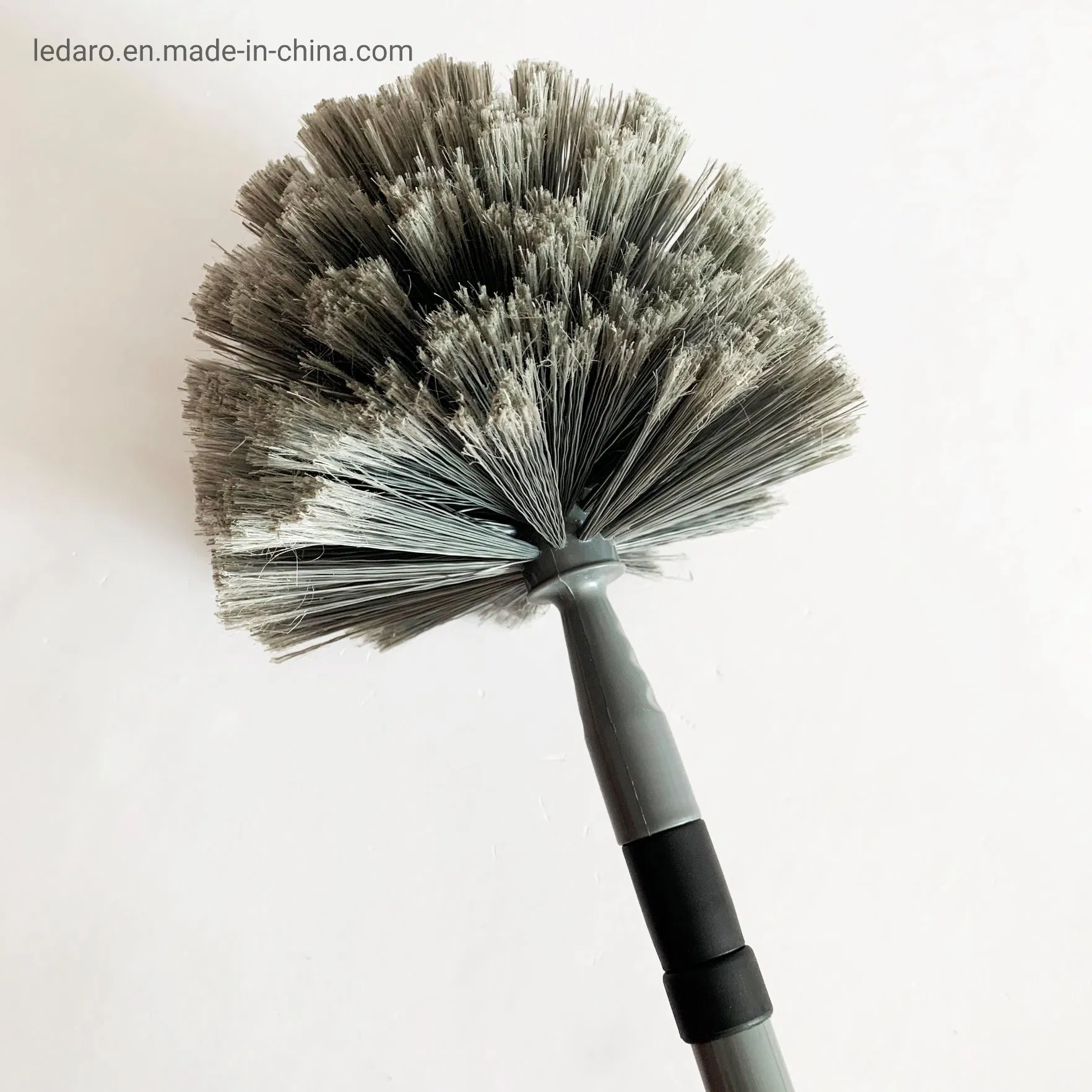 Factory Price Customized Color 12durable Flexible Cobweb Broomwith Long Metal Telescoping Pole and Hard Pet Bristles for Ceiling Cleaning