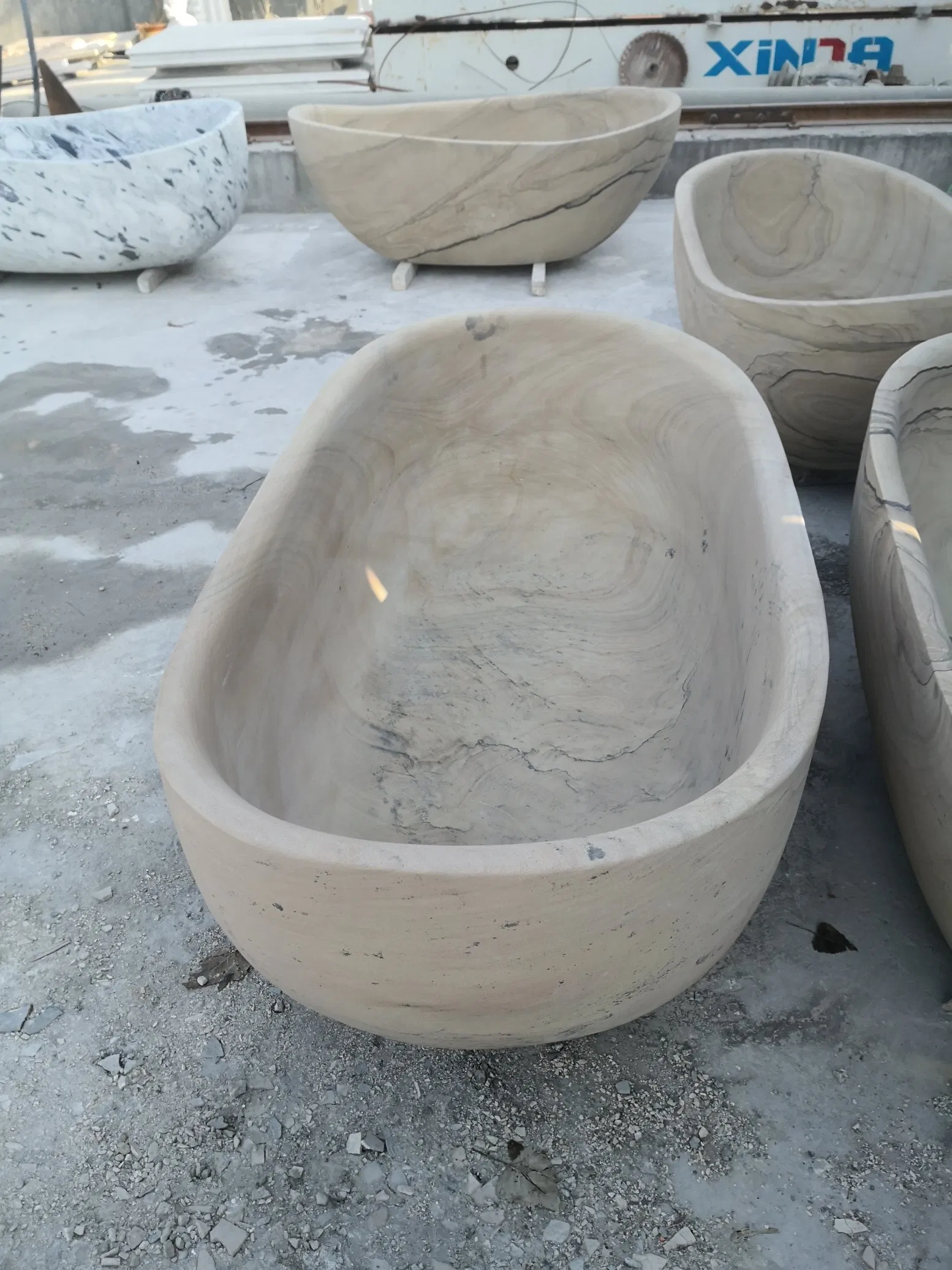 High Quality Natural Stone Marble Wood Grain Granite Bathtubs