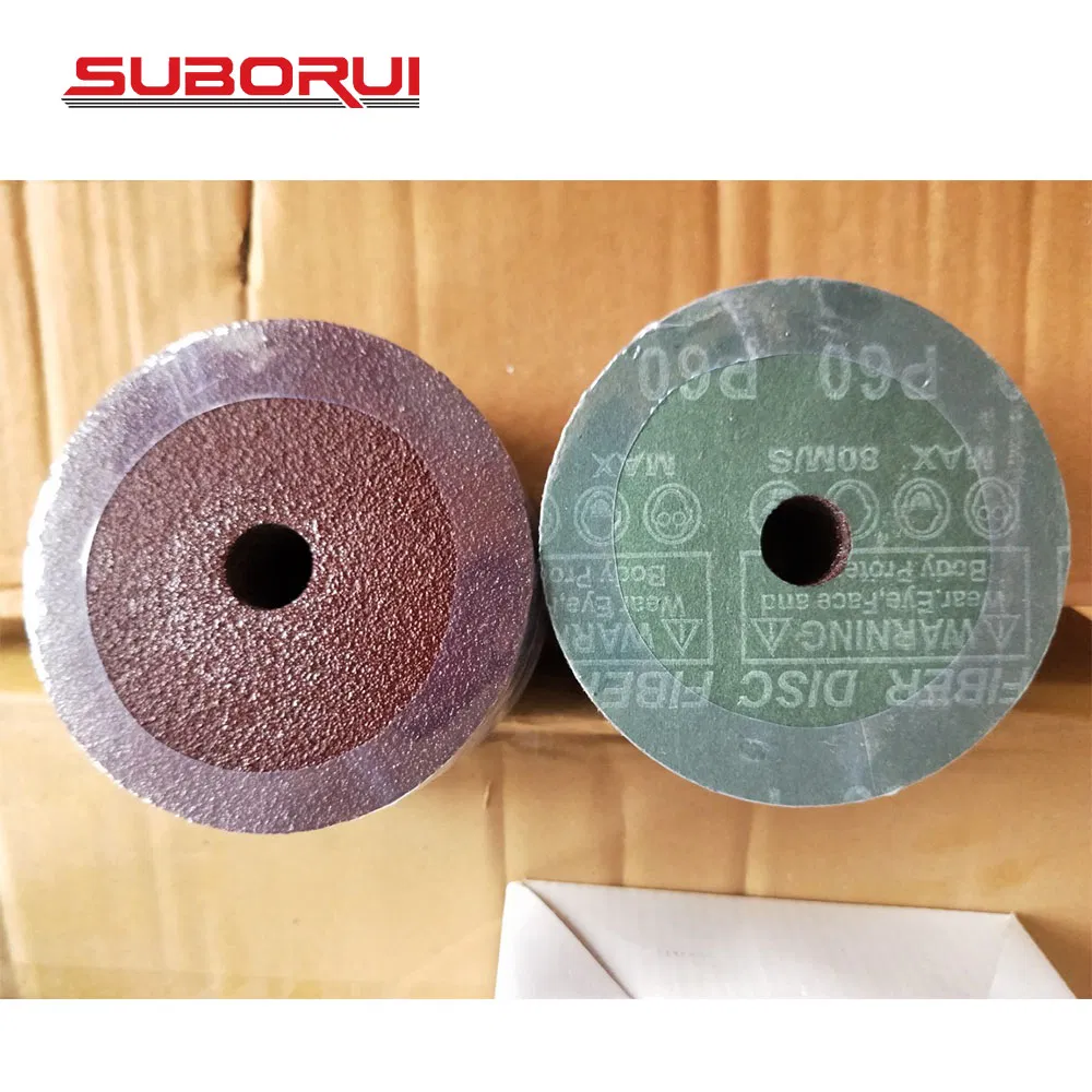 Suborui Aluminum Oxide P24/36/40/60/80/120 Grit Car Abrasive Tool Abrasive Sandpaper Cross Hole Sanding Disc for Metal Wood Glass