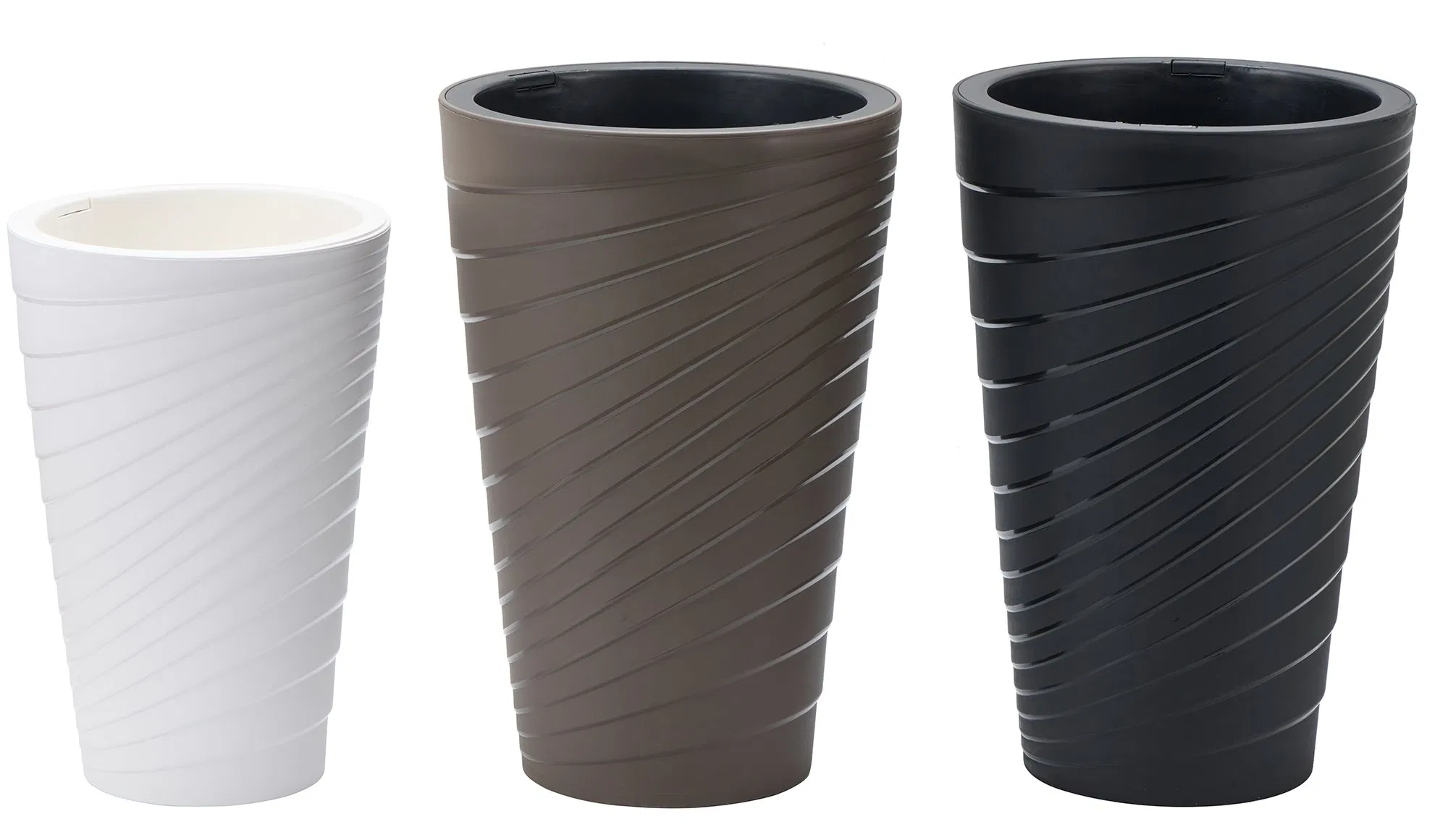 Tall Round Plastic Flower Pot Garden Planter Pot (KD9185-9188)