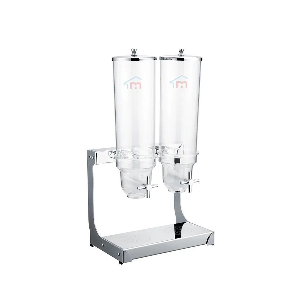 Xiangsheng 3.5L*2 Stainless Steel Cereal Dispenser Metal Coffee Bean Storage Dispenser